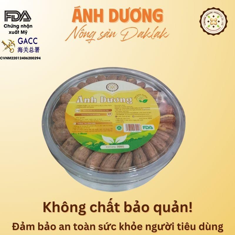 [500gram] Hạt Điều Rang Muối Nguyên Vỏ, Hộp Tròn