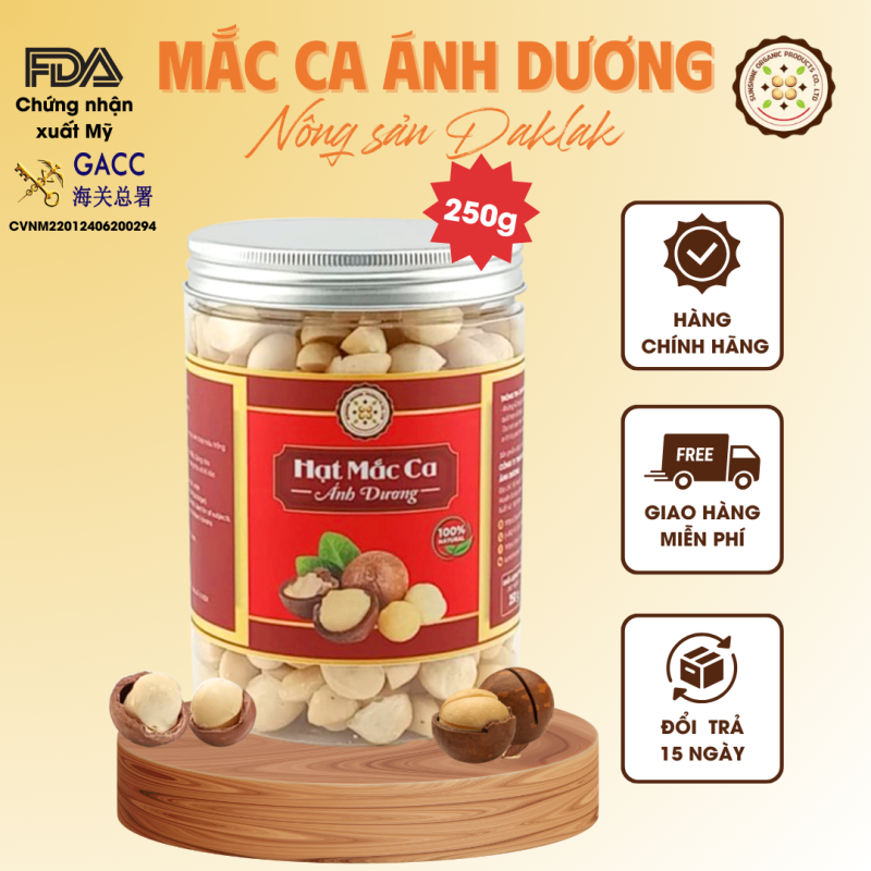 Roasted Raw Macadamia (Broken Nuts) 250g, Box Cover